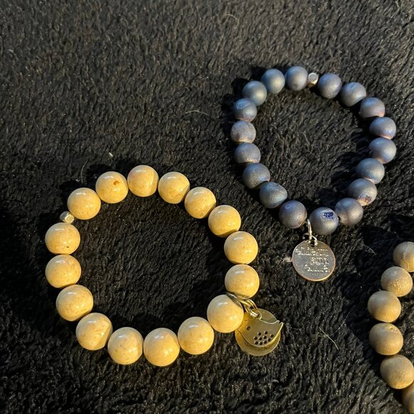 Beaded Stone Bracelets – Set of 4 (Natural Tones) - Picture 3 of 4